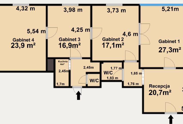 Lokal biurowy 121m2, ul. Topolowa, Śródmieście.
