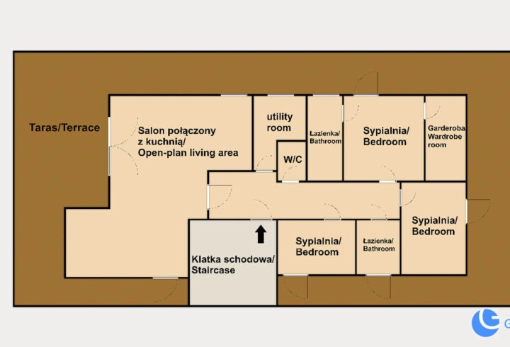 4-pok. Apartament 152 m2, taras 117 m2, Dębniki