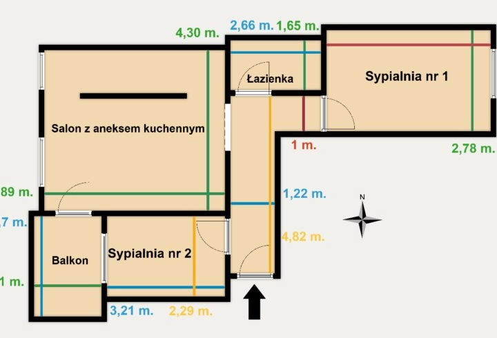 3-pok. 56 m2, balkon, os. Avia, miejsce postojowe.