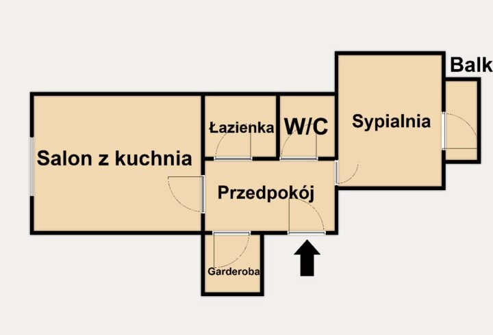 2-pok, 47m2, garderoba, balkon,Krowodrza