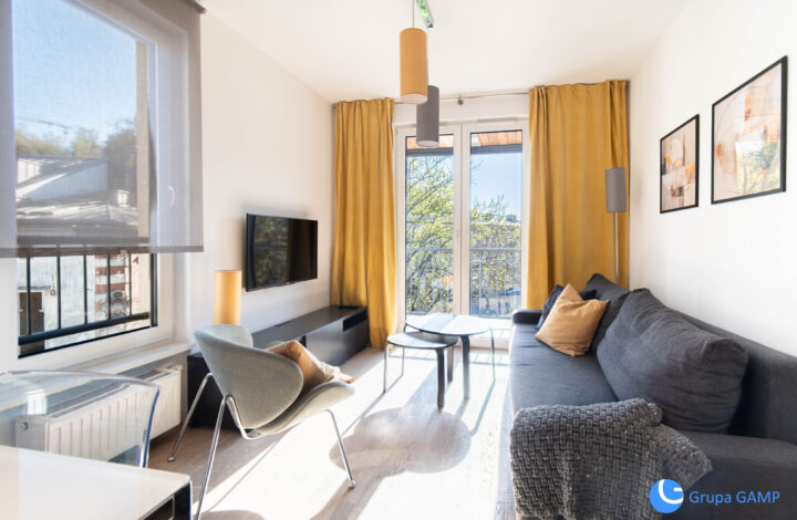 Jasne studio *Podgórze* balkon + taras na dachu!