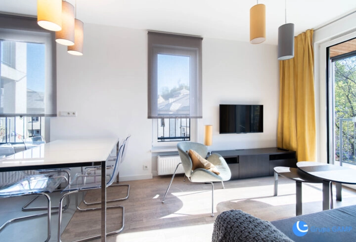 Jasne studio *Podgórze* balkon + taras na dachu!