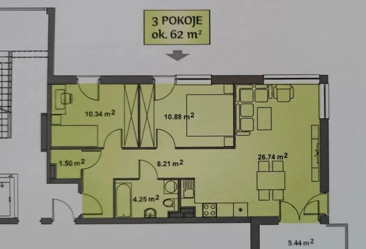 3 pok.-61,5m2*m.parkingowe*Sarmacka*Płaszów