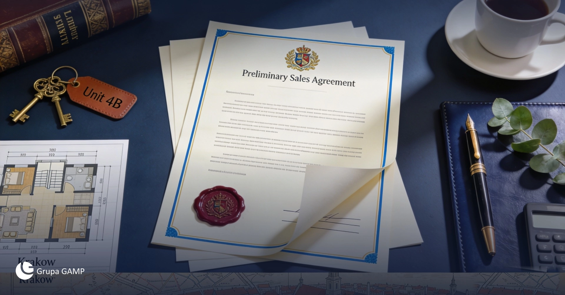 Umowa przedwstępna mieszkania w Krakowie 2026 - dokument notarialny, klucze i plan mieszkania