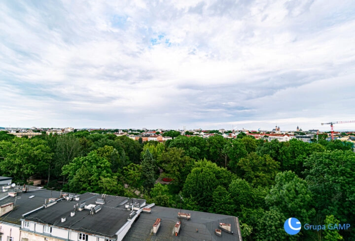 Studio 25m2, *AGH*, balkon z widokiem na Wawel