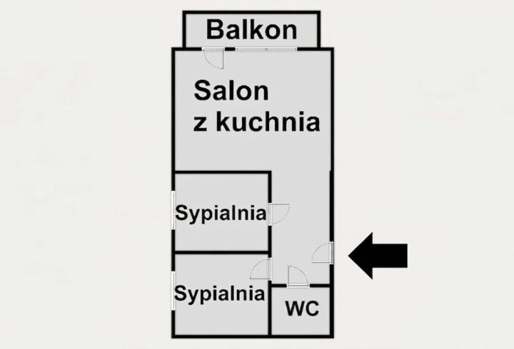 3-pok, 53 m2, ul. Wybickiego, Krowodrza, balkon