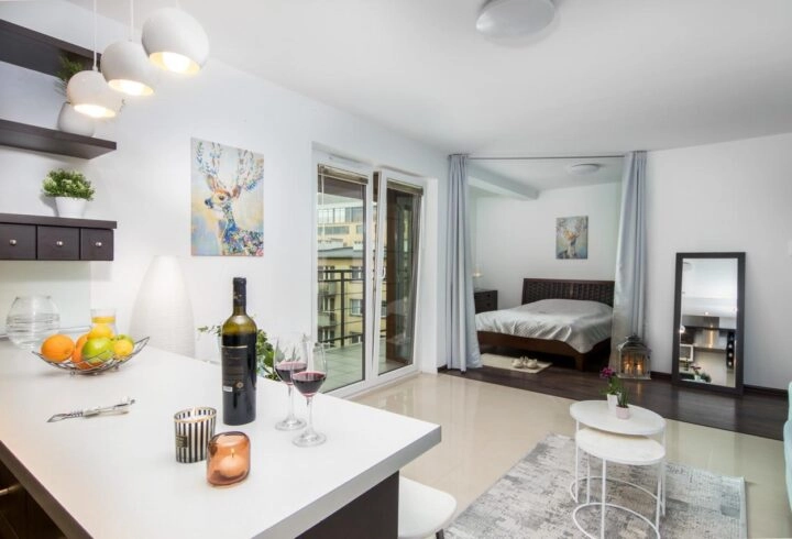 Studio 38m2 *Wisła Residence Piwna* balkon