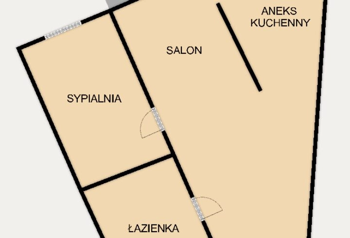 2pok, 43m² *Mogilska, Łaszkiewicza*, balkon