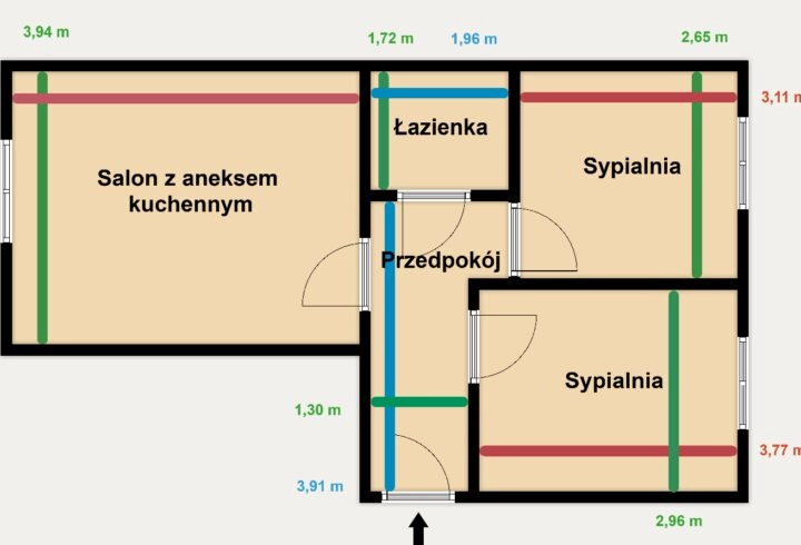 3-pok. 49 m² przy Zalewie Nowohuckim, po remoncie