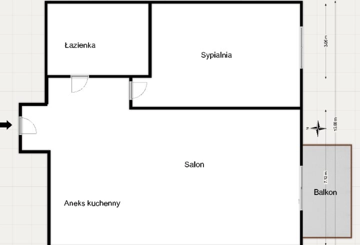 2-pok. Podgórze *Rzemieślnicza* - 45m2 | balkon !