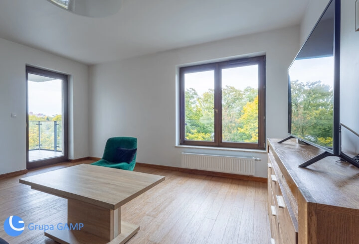 Apartament z widokiem na park, Wisłę i Wawel |3 pokoje, 2 garaże, 72m2